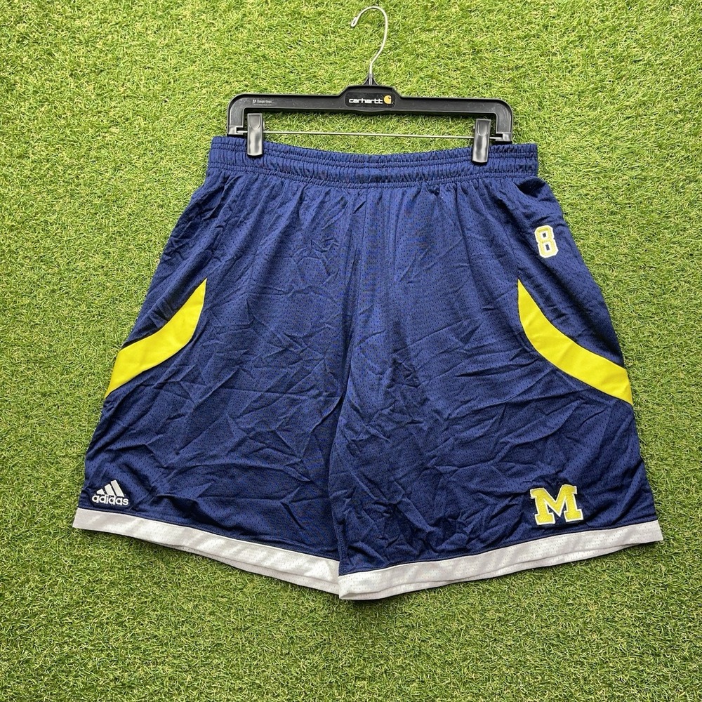 Michigan Wolverines Adidas Shorts Mens Extra Large Team Issued Basketball Y2K